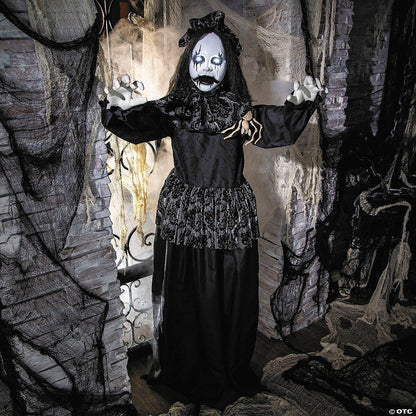 5.2 Ft Animated Goth Bride & Spider Halloween Haunted Doll Prop Decor Spirit