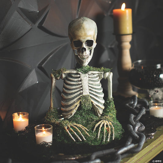 See Video! 4 Ft Mossy Skeleton Animated Halloween Home Decoration Haunted Prop