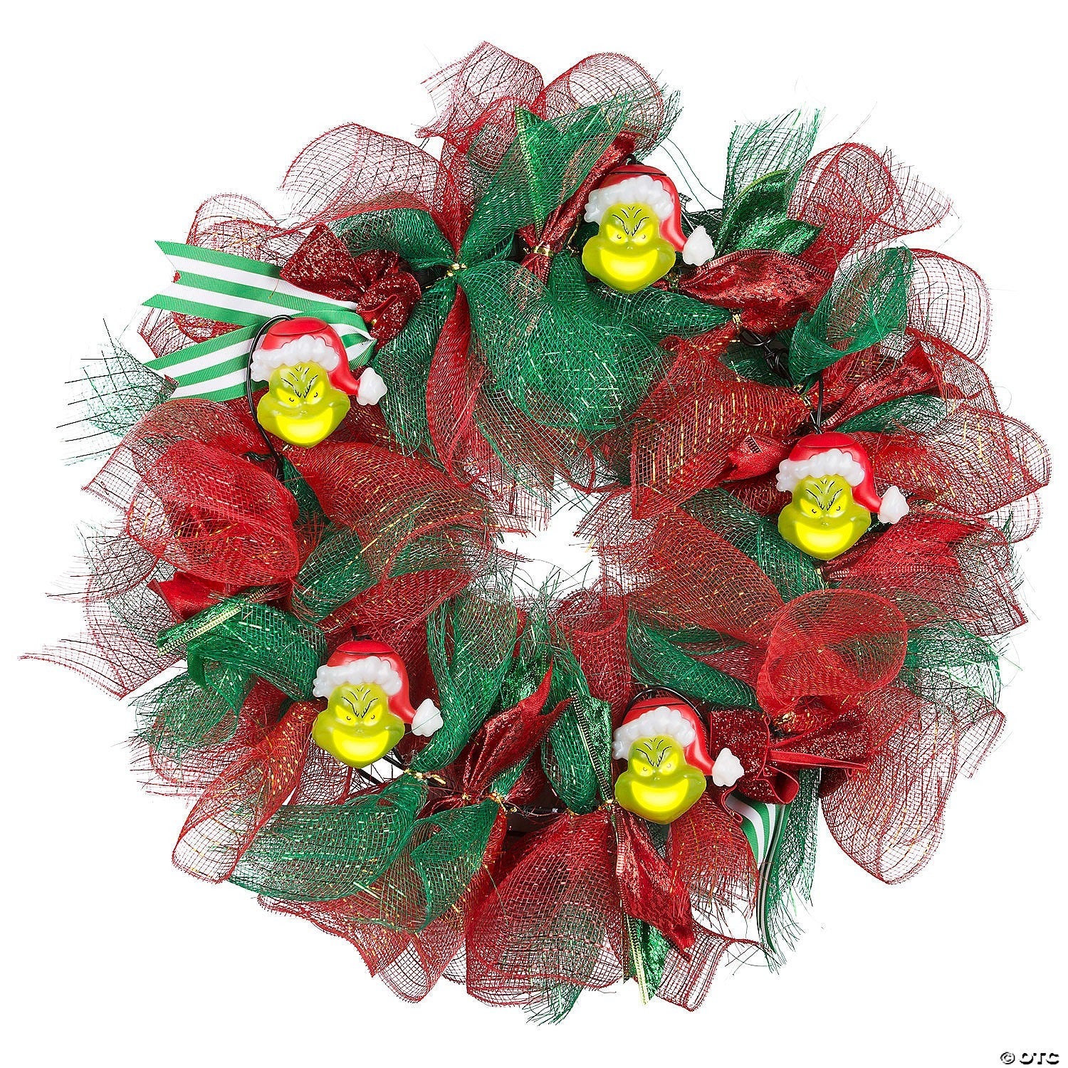 22" Animated Musical Grinch Lighted Wreath Christmas Decoration Door Dr. Seuss