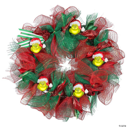 22" Animated Musical Grinch Lighted Wreath Christmas Decoration Door Dr. Seuss