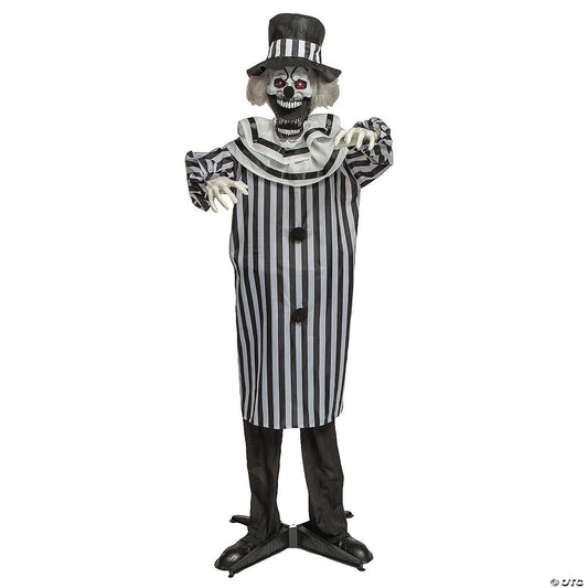5.6 Ft  Animated Killer Clown Pop Up Jaw Halloween Haunt 2025 Prop Decor Spirit