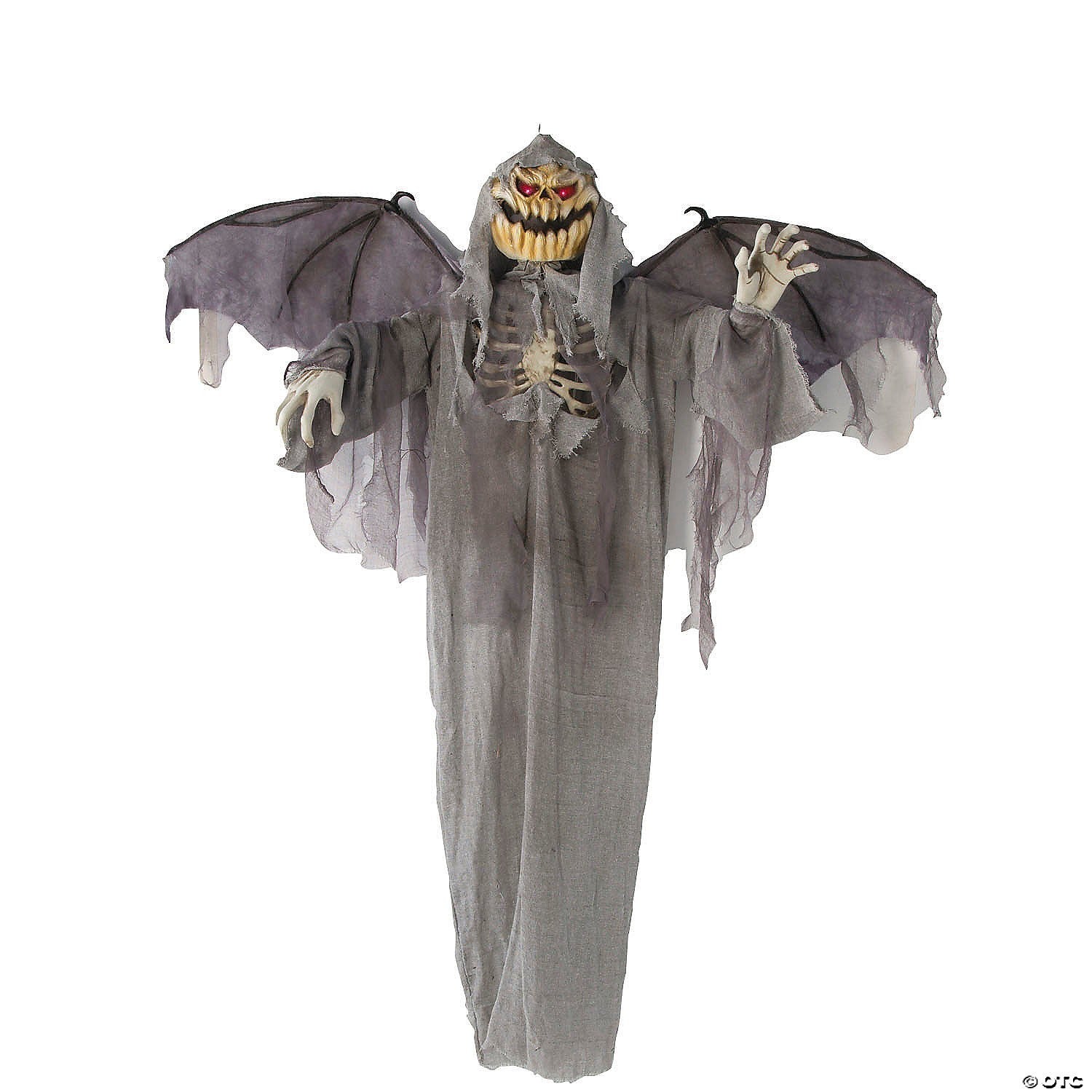5 Ft Animated Jack Lantern Spirit Pumpkin w Wings Halloween Haunt Graveyard Prop