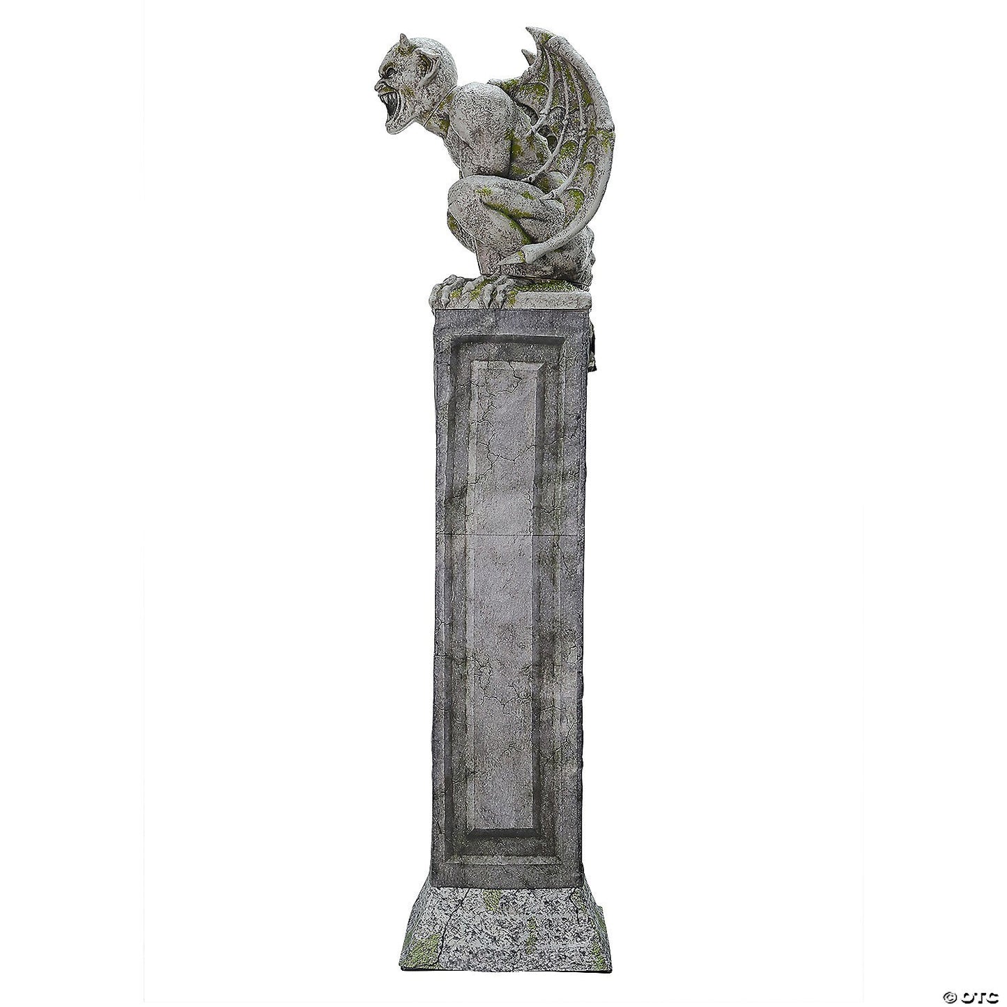 8 Ft Animated Goth Gargoyle Pillar Statue Tombstone Grave Halloween Haunt Prop