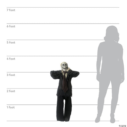 43" Hanging Skeleton Animated Halloween Decoration Haunted Cemetery Grave Prop