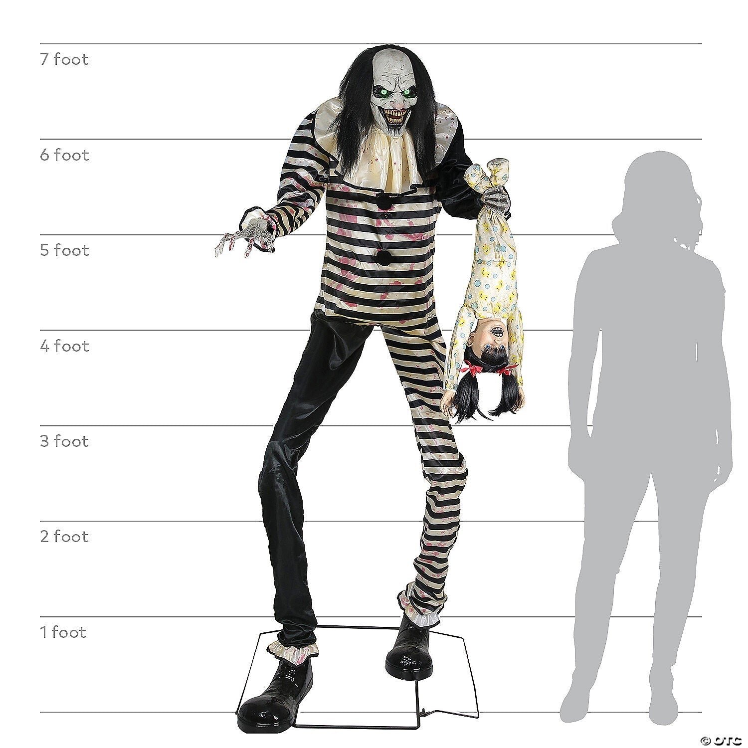 Life Size 7 Ft Sweet Dreams Clown Killer Circus Animatronic Halloween Haunt Prop