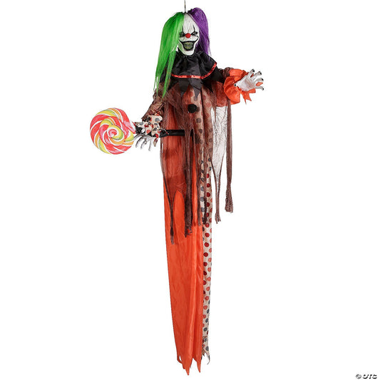 53" Hanging Evil Clown Animated Halloween Decoration Outdoor Haunt Yard Prop