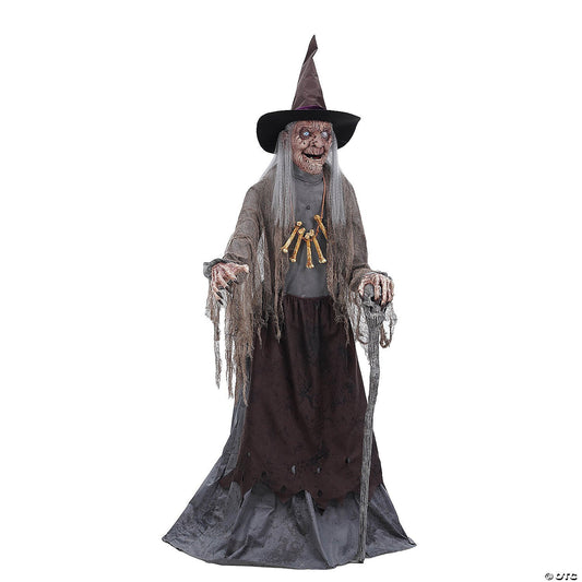 6 Ft Wicked Witch Crone Realistic Servo Motor Animatronic Halloween Haunt Prop