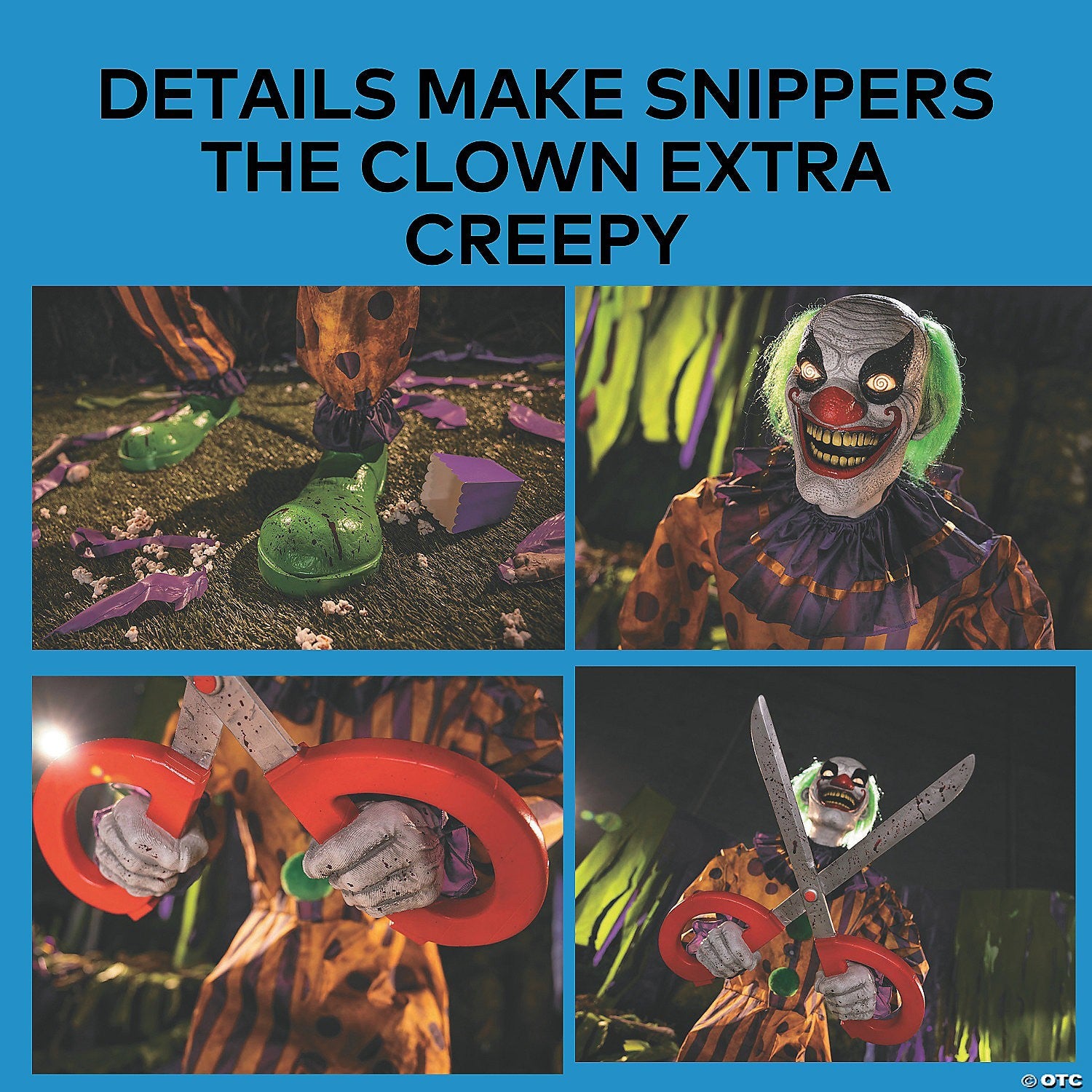 6 Ft Evil Snippers Clown Animatronic Halloween Spirit Haunt Prop 2025 Scissors