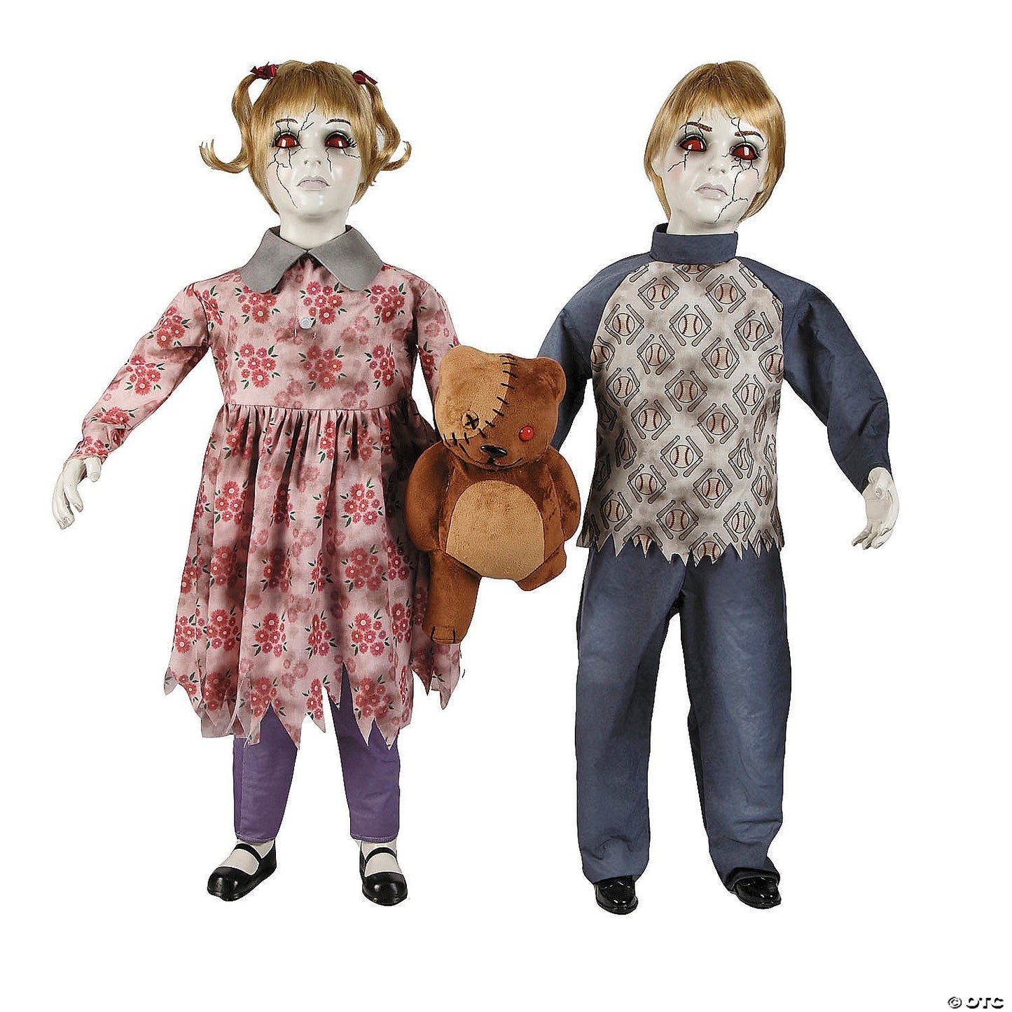 3' Animated Zombie Apocalypse Twins Evil Dolls Halloween Spirit Haunt Prop 2025