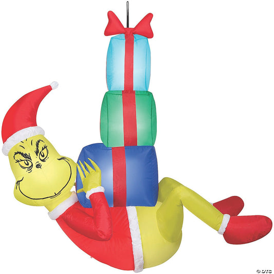 4 Ft Hanging Grinch Presents Inflatable Christmas Outdoor Yard Decor LED Lighted