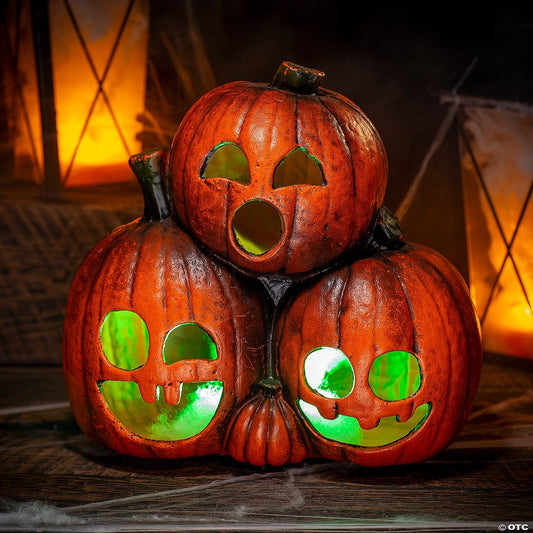 Pumpkin Trio Animated Jack o Lanterns Halloween Decoration Outdoor Haunted Prop
