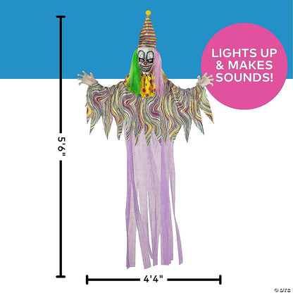 LifeSize Evil TalkingClown Animated Halloween Decor Outdoor Haunt Yard Prop