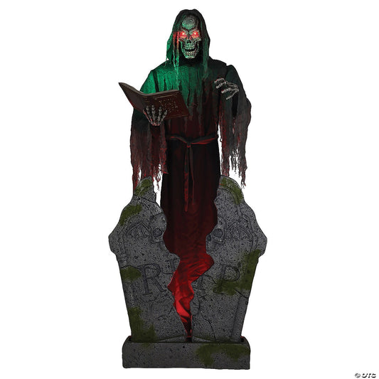 7 Ft Soul Stealer Tombstone Graveyard Animatronic Halloween Haunt Prop Animated