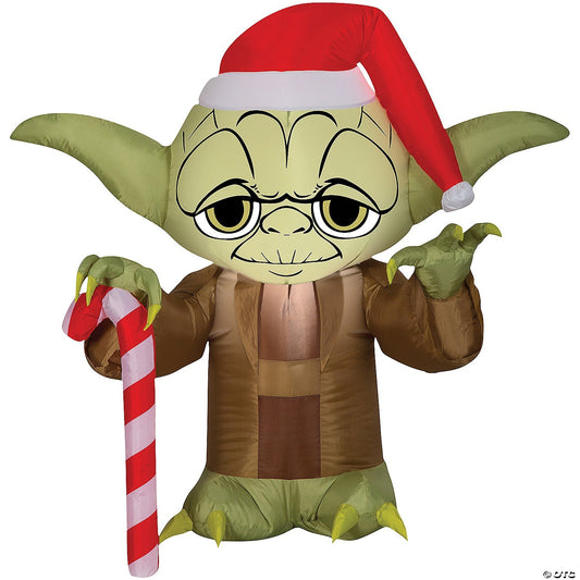 3 Ft Yoda Star Wars Candy Cane Inflatable Christmas Outdoor Yard Decoration