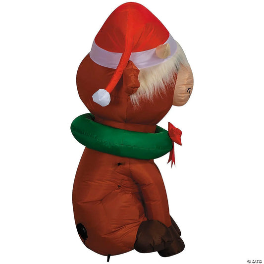 4 Ft Baby Highland Cow Christmas Inflatable