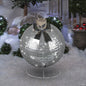 32" Giant Sparkle Silver Lighted Christmas Ornament Outdoor Yard Decoration Ball
