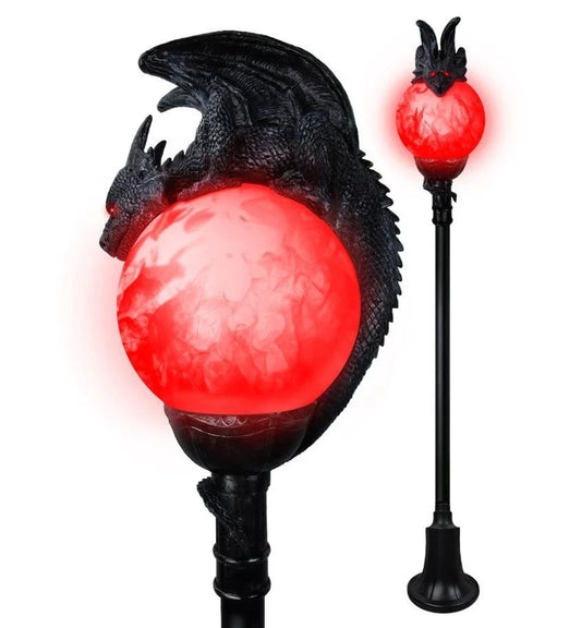 6 Ft Flaming Dragon Lamp Post w Sound Lighted Halloween Haunt Prop Decor Spirit