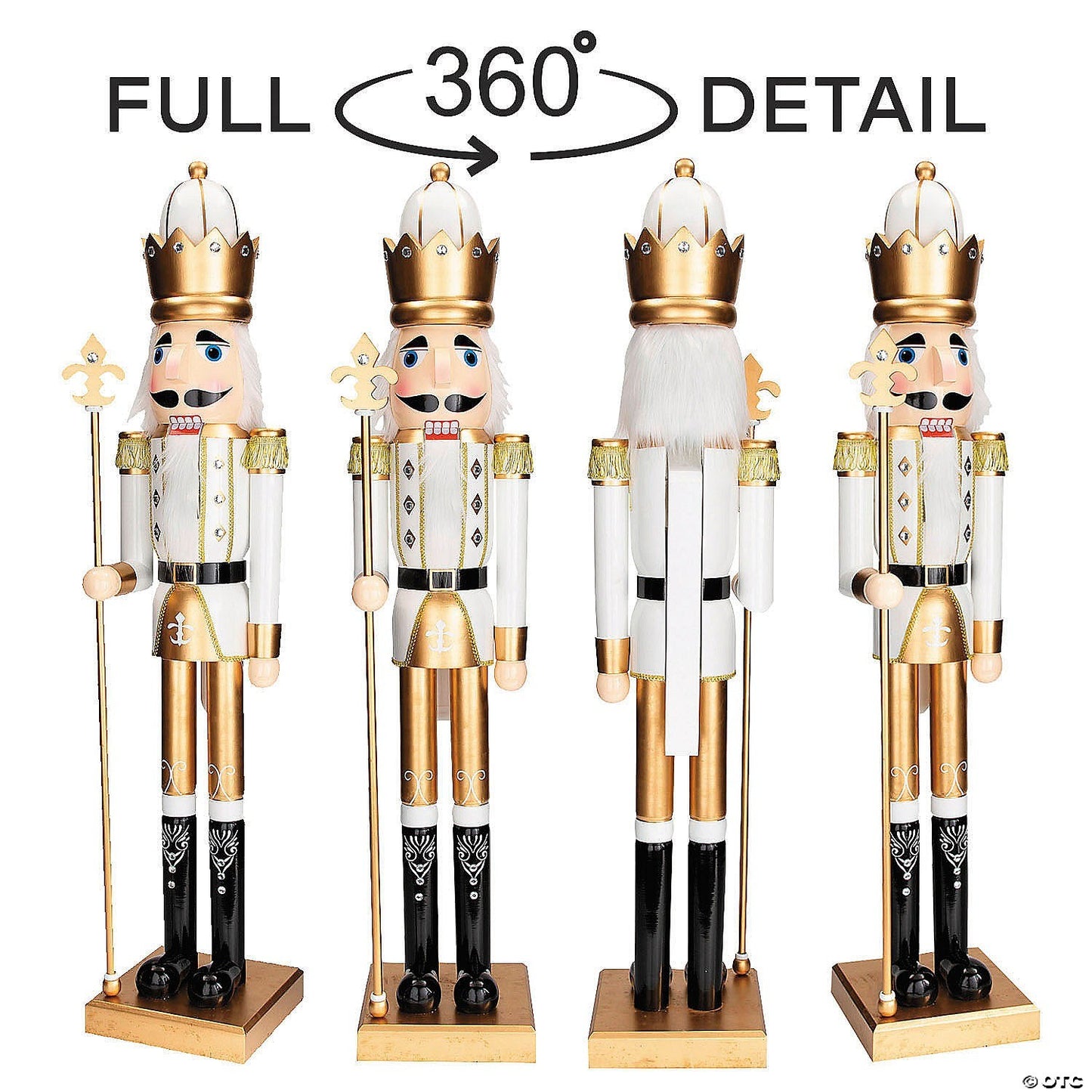3 Ft Giant Nutcracker Toy Soldier Wood Christmas Outdoor Decoration Prop Gold