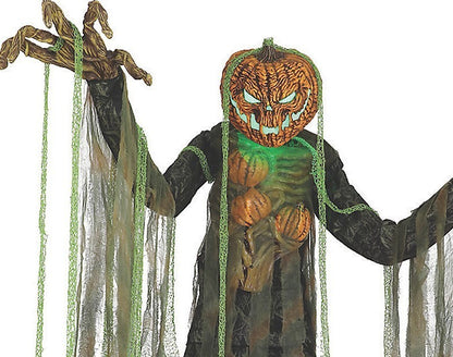LifeSize 7 Ft Root of Evil Scarecrow Pumpkin Animatronic Halloween Haunt Prop