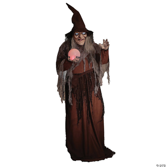 Life Size Soothsayer Witch Fortune Crystal Ball Animated Halloween Haunted Prop