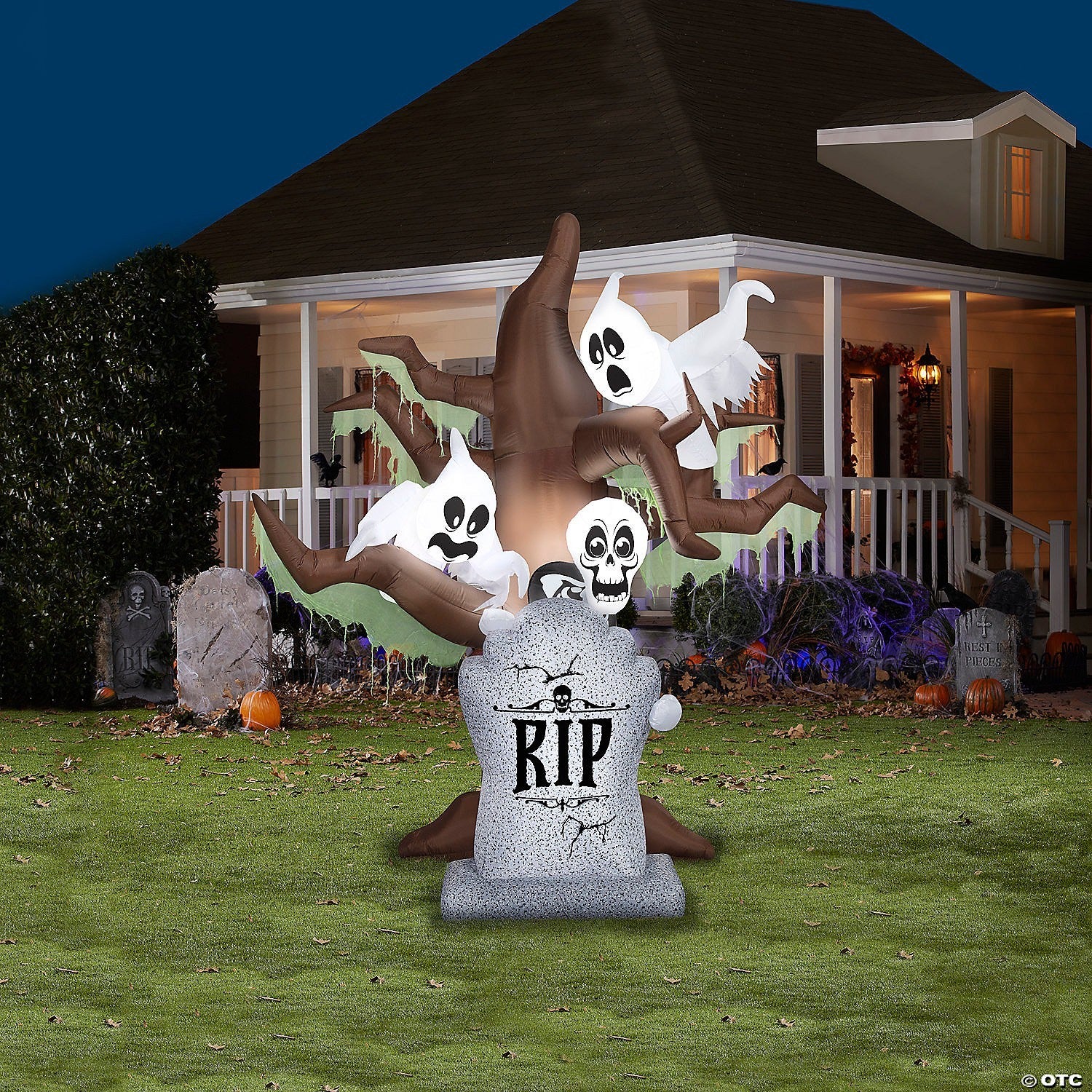 8 Ft Haunted Ghost Tree Lightshow ShortCircuit Inflatable Outdoor Halloween Yard