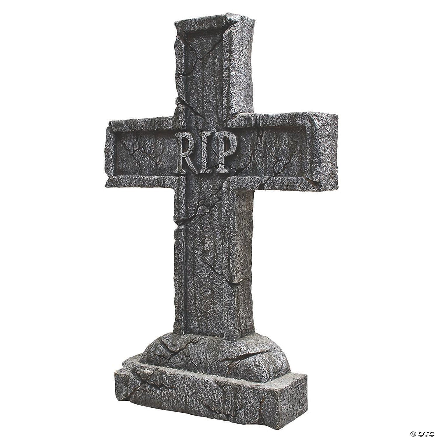 2 Ft RIP Cross Rest in Peace Tombstone Graveyard Cemetery Halloween Haunt Prop
