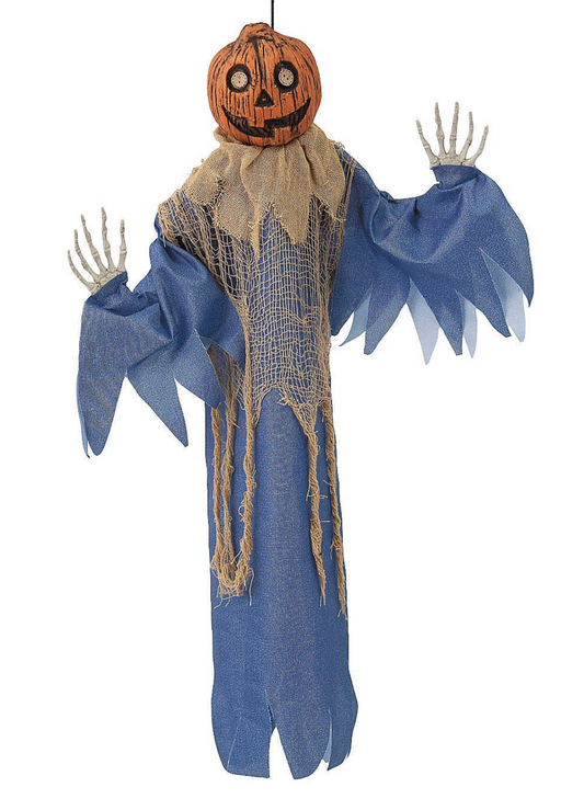 27" Hanging Pumpkin Jack Lantern Man Rustic Primitive Fall Home Halloween Decor