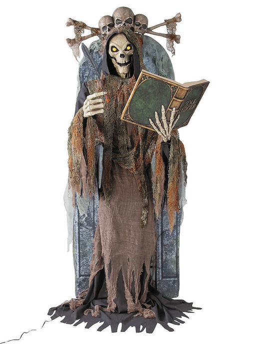 7 Ft Soul Collector Skeleton Animated Graveyard Halloween Spirit Haunt Prop 2025