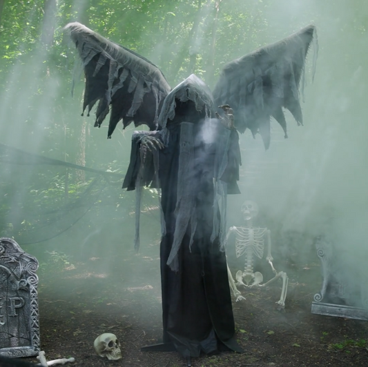 5 Ft 8" Graveyard Reaper w Animated Wings Halloween Haunted Spirit Prop 2025
