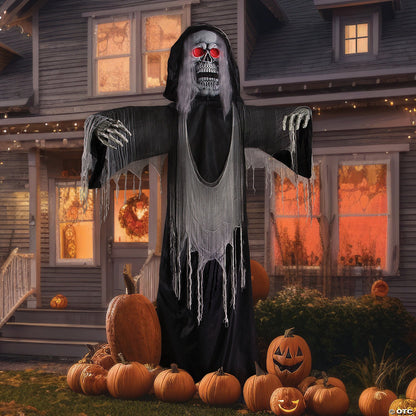 See Video! 12 Ft Body Turning Grim Reaper Animated Halloween Outdoor Haunt Prop