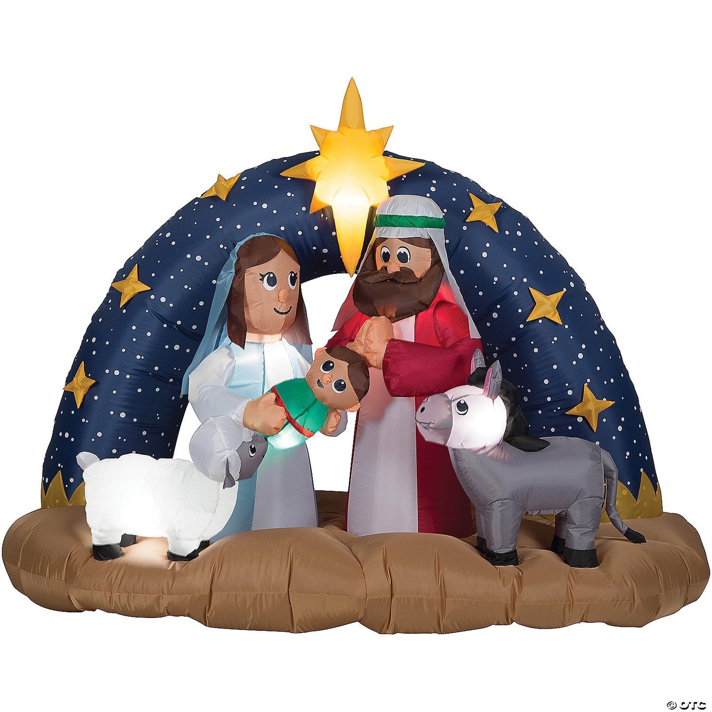 78" Nativity Manger Holy Family Stars Christmas Inflatable Outdoor Yard Decor