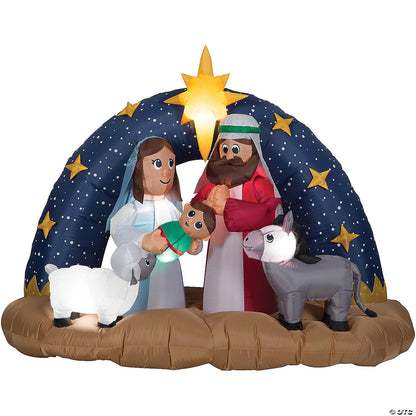 78" Nativity Manger Holy Family Stars Christmas Inflatable Outdoor Yard Decor