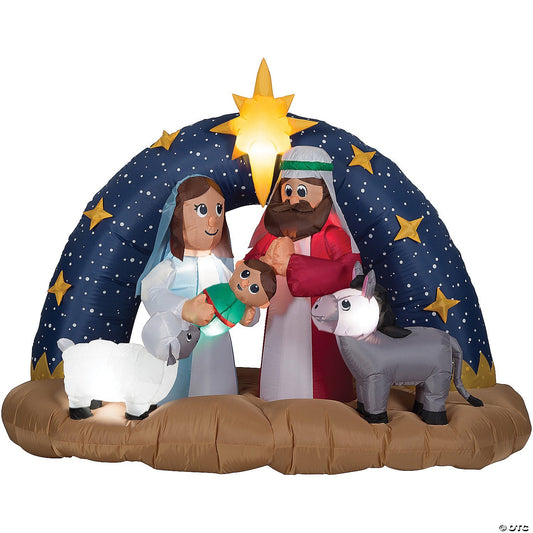 78" Nativity Manger Holy Family Stars Christmas Inflatable Outdoor Yard Decor