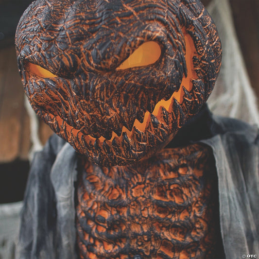 See Video Lifesize 7 Ft Scorched Scarecrow Animated Halloween Haunt Prop Outdoor
