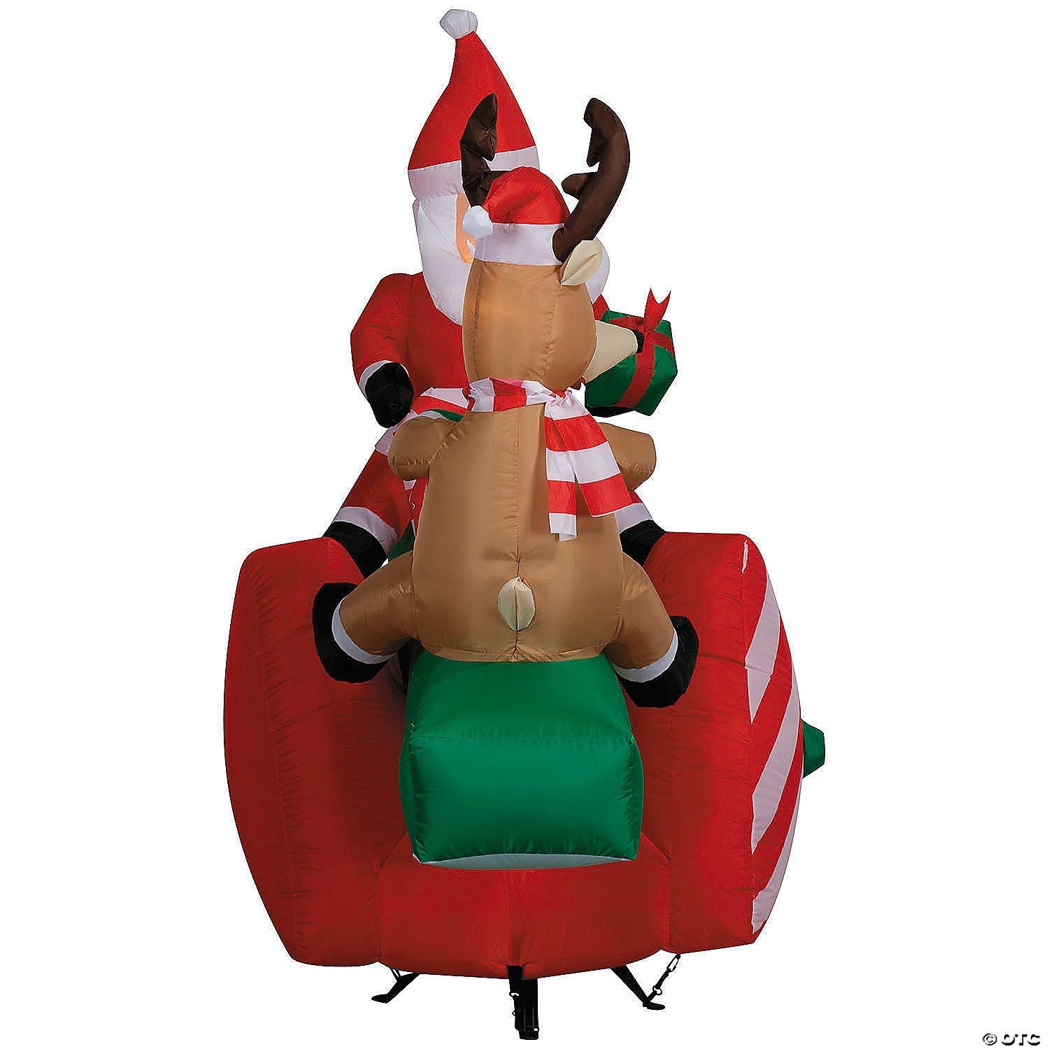5.6 Ft Animated Santa Reindeer See Saw Christmas Inflatable Outdoor Yard Decor
