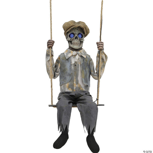 5Ft Swinging Skeleton Boy Evil Doll Ghost Animated Halloween Spirit Haunted Prop