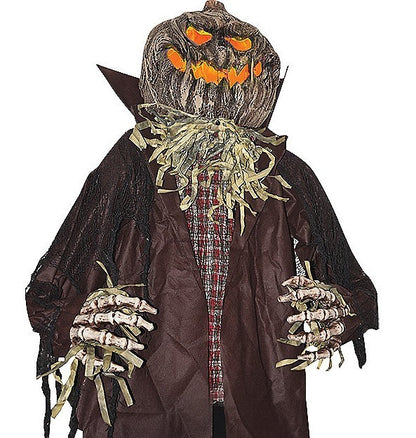LifeSize Pumpkin Scarecrow Skeleton Animated Halloween Outdoor Decor Haunt Prop