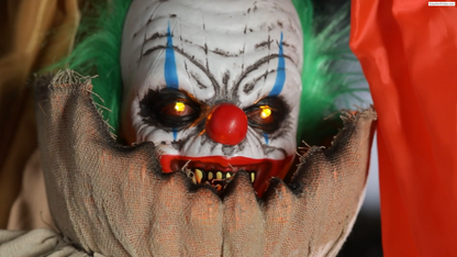 5.10 Ft Animated Pop Up Clown Head Pumpkin Man Halloween Haunt Prop Spirit Jack