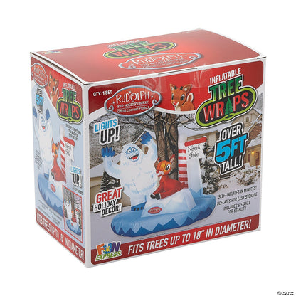 5 Ft Rudolph Bumble Tree Wrap Inflatable Outdoor Yard Decoration with LED Lights