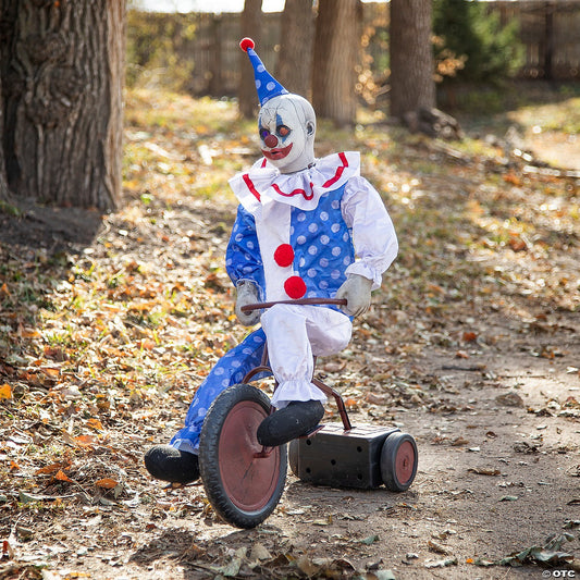 32" Clown Tricycle Animatronic Halloween Haunted Prop Decor Circus Carnival Doll