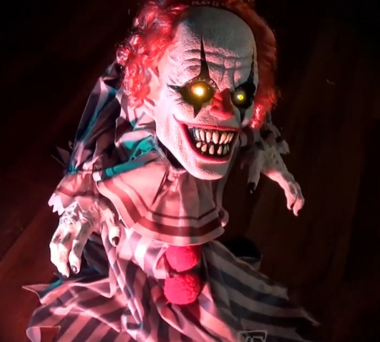 See Video! Jumping Clown Evil Animated Halloween Decoration Haunted Prop Outdoor
