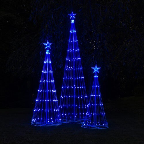 4' 6' 9' 12' Blue Animated LightShow Cone Tree Christmas Outdoor Yard LED 14 Mod