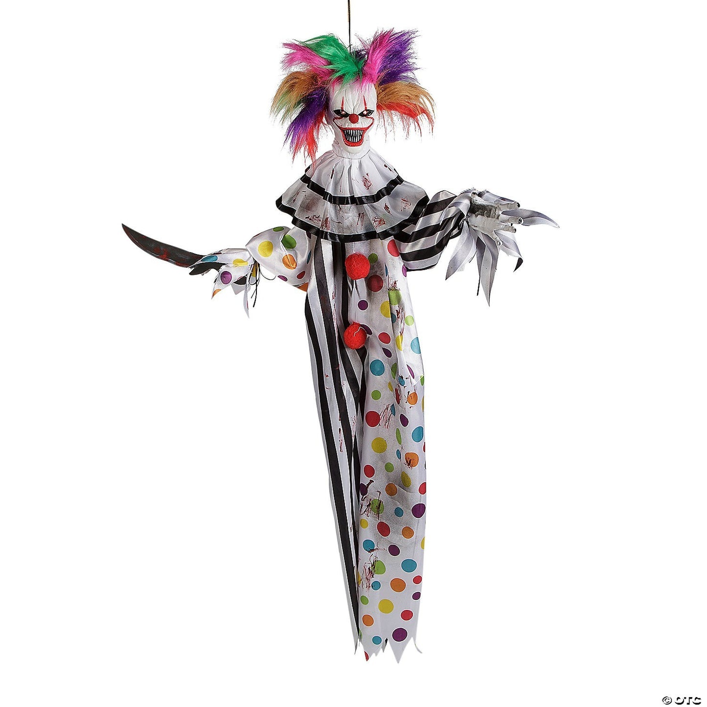 Set of 2 Hanging Killer Clown Animated Halloween Haunt Prop Circus Carnival Yard