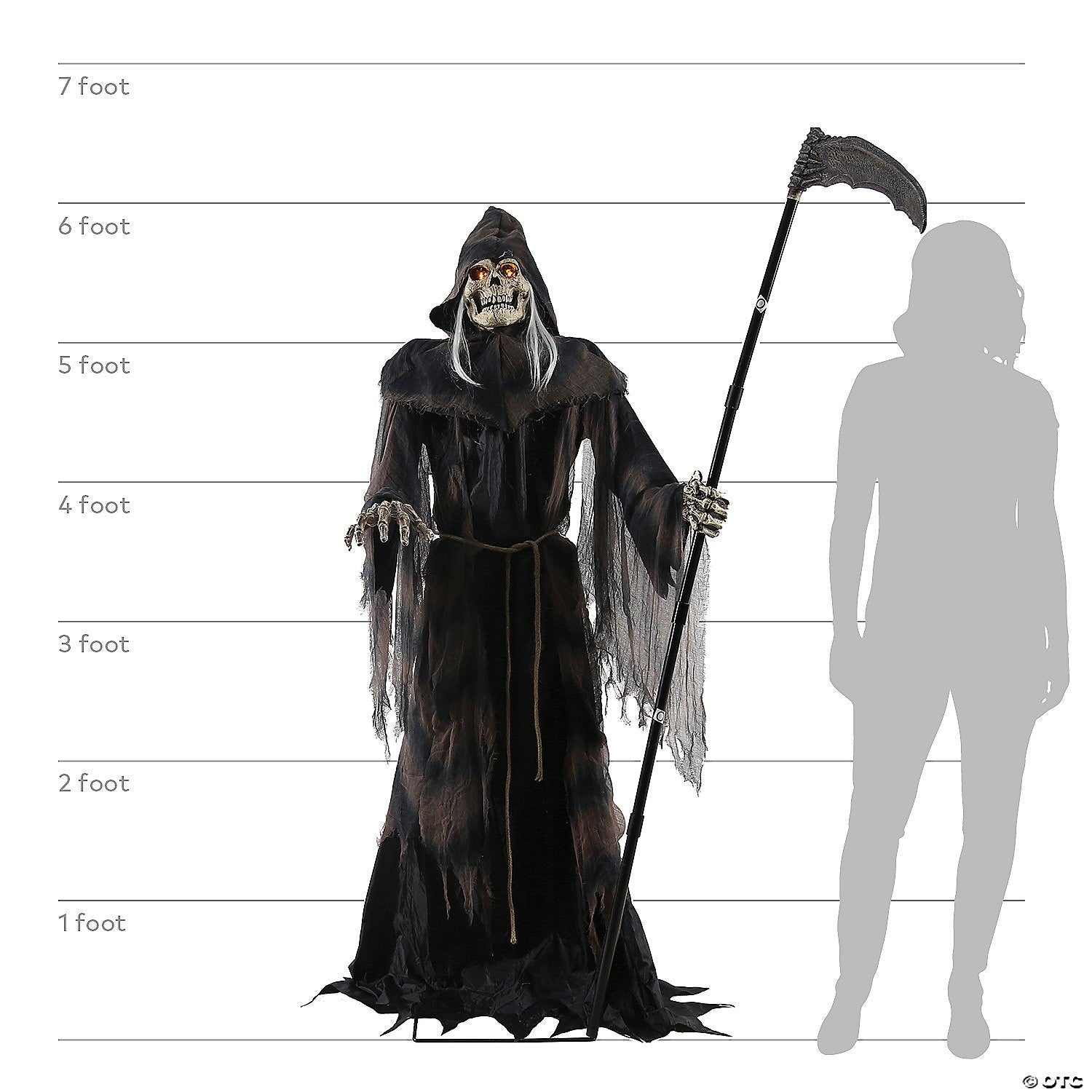 6 Ft Lunging Reaper Animatronic Halloween Spirit Haunted Graveyard Skeleton Prop