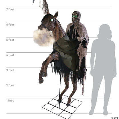 7 Ft Reapers Ride Animated Skeleton Horse Halloween Haunted Prop Sleepy Hollow
