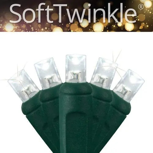 Soft Twinkle TM Animated Christmas Lights String Wide Angle Cool White LED 17'