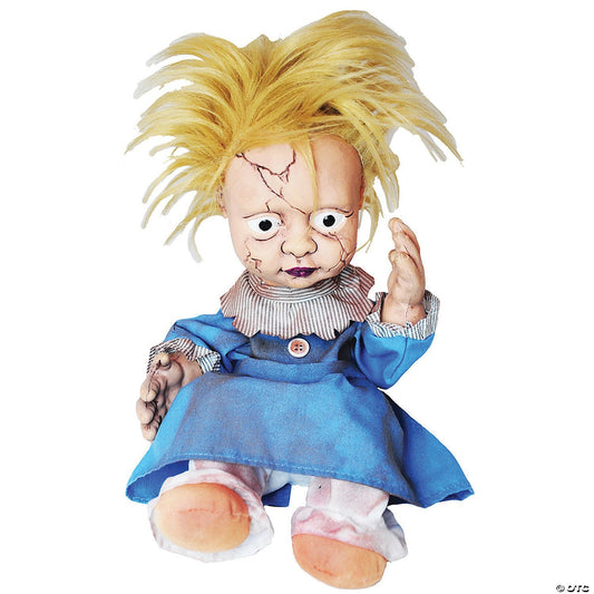 Creepy Kicking Possessed Evil Haunted Doll Animated Halloween Decoration Prop