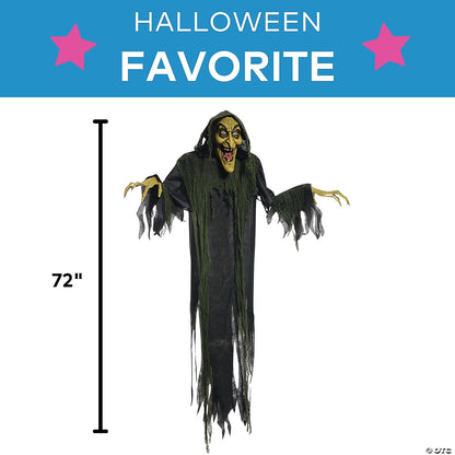 6 Ft Animated Halloween Wicked Witch Decoration Outdoor Haunted Yard Prop Porch