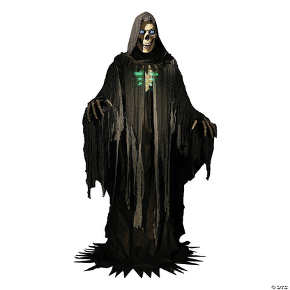 10 Ft Towering Reaper Skeleton Animatronic Halloween Haunted Prop Decor Animated