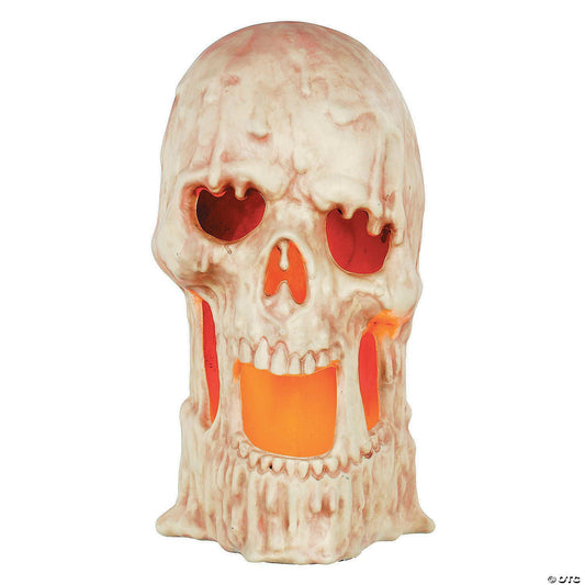 Flaming Melting Skull Skeleton Animated Fire Halloween Outdoor Haunt Decor Prop